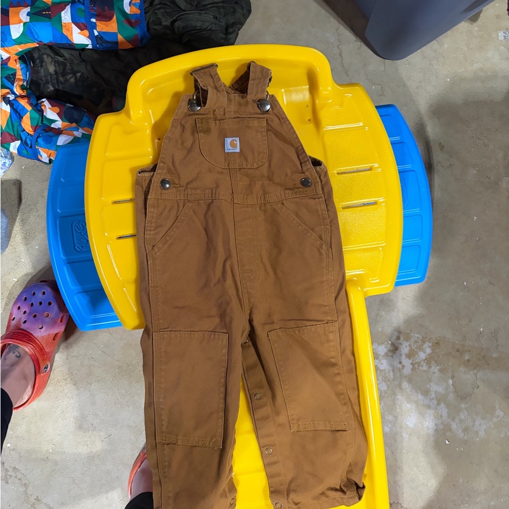 Carhartt Kids Brown Duck Canvas Overalls